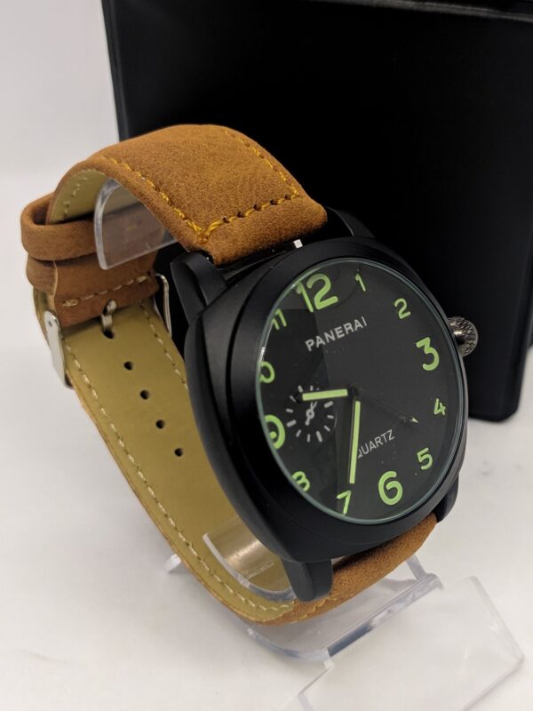 Relógio Panerai - Preto / Verde P/couro Marrom - Image 2